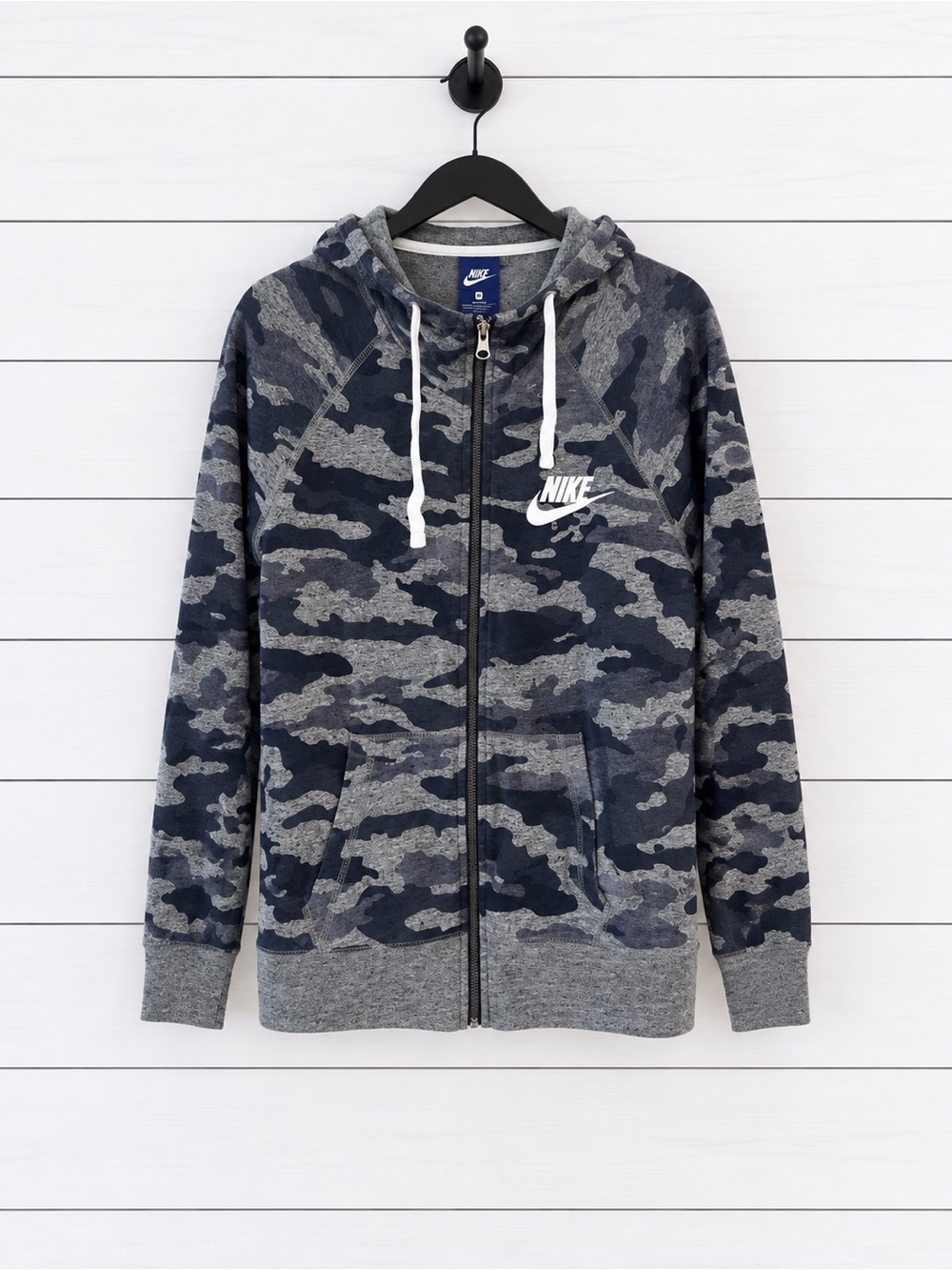 Women’s Medium Nike Black Gray Camo Full Zip Hoodie